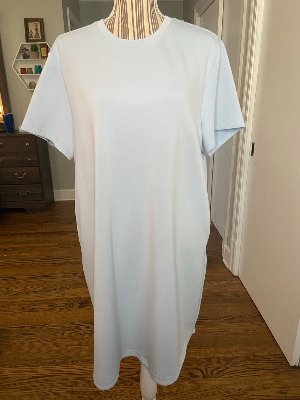Member’s Mark sky blue sandwashed knit short sleeve dress